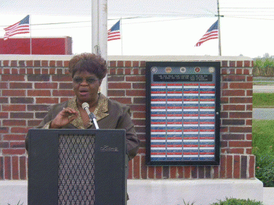 Carolyn Brown, Grambling alumna, addresses the group sharing her experiences at Grambling